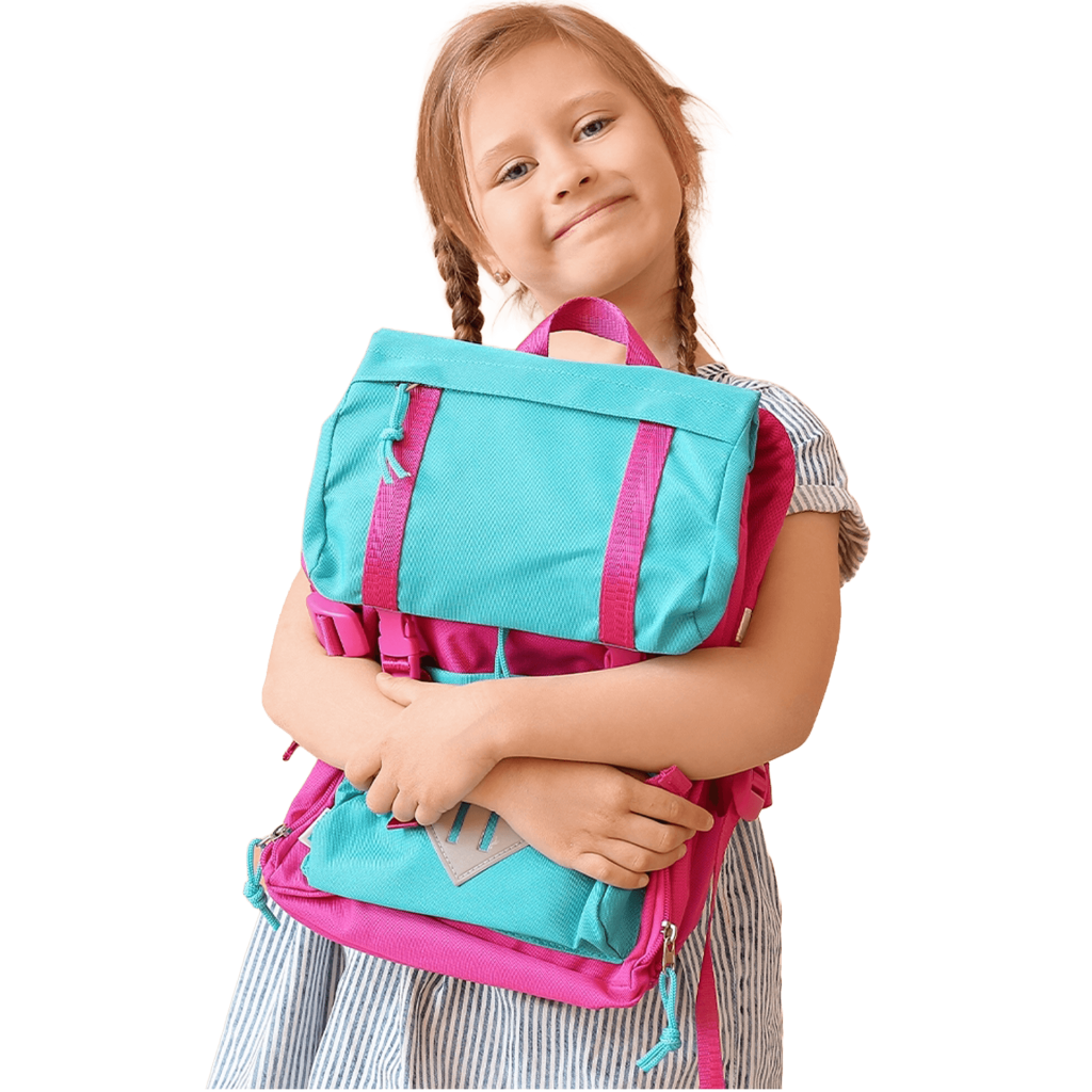 Female student in dress holding bag